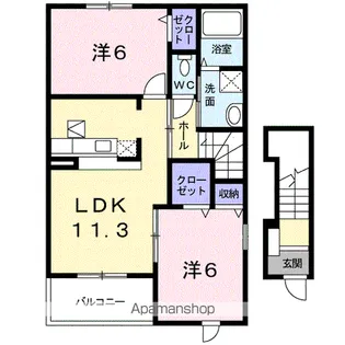 アンジェリーク【2階】の間取り